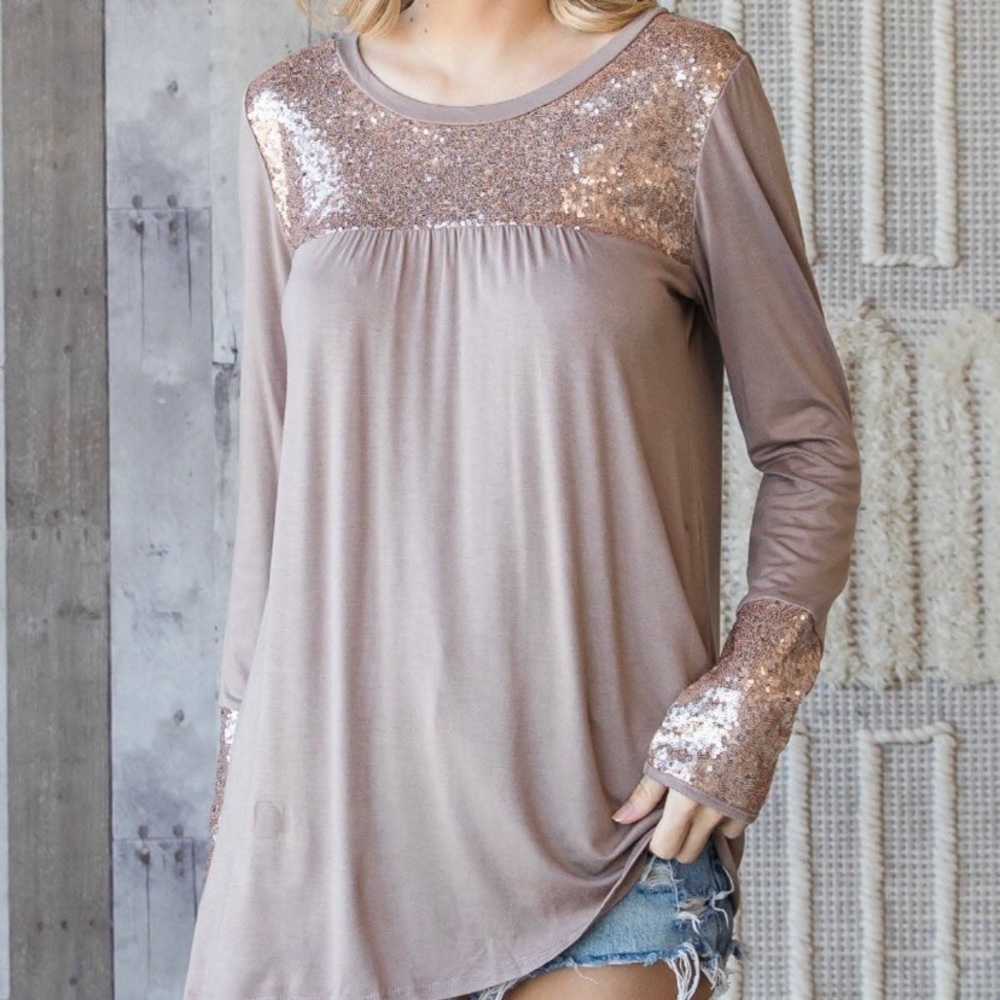 Rose Gold Sequins Top